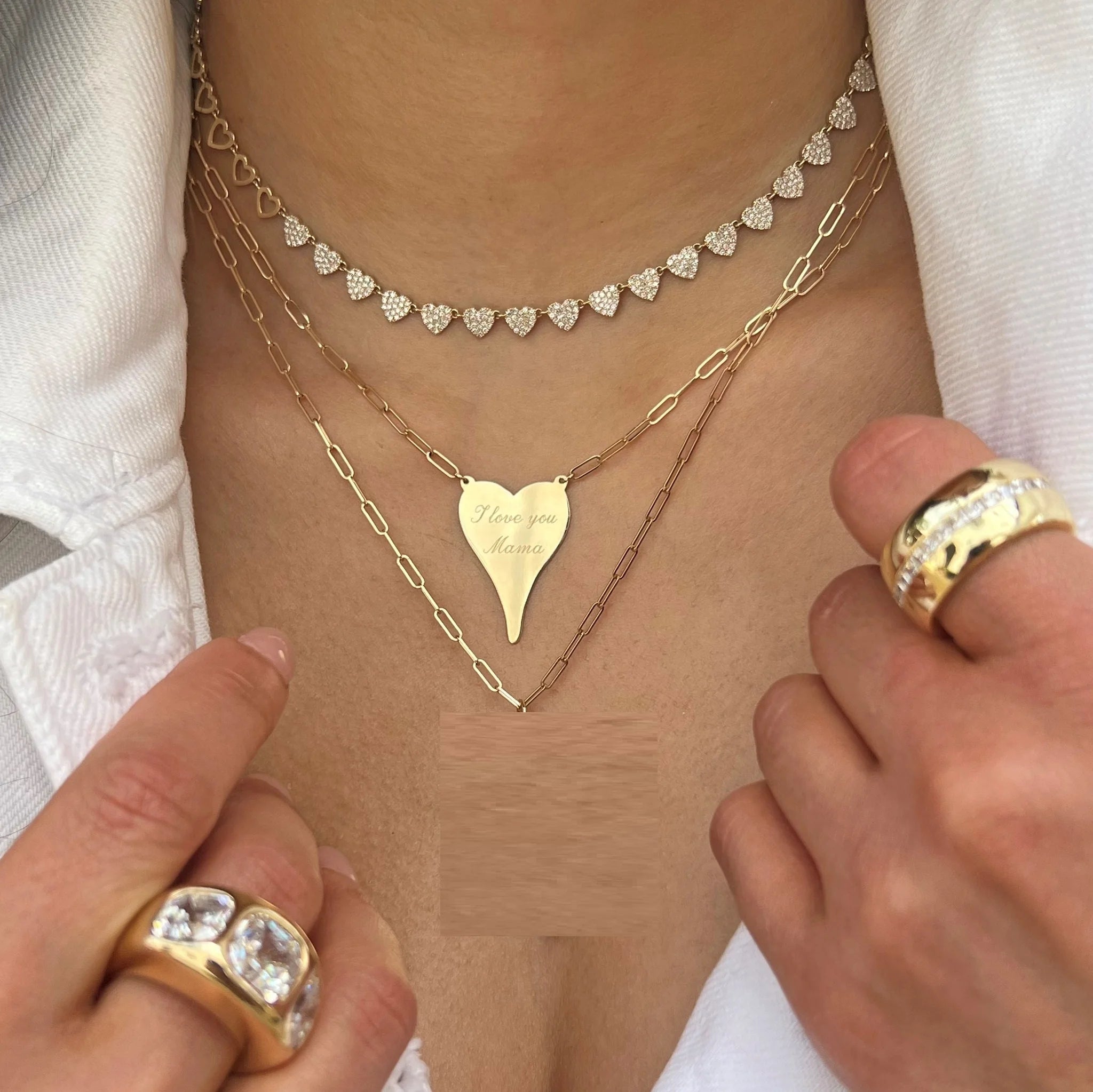 Multi-Heart Link Chain Necklace - Jeglowstore