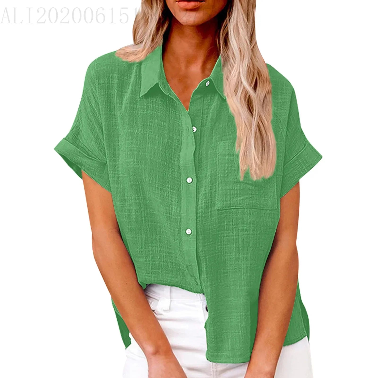 Women’s Short Sleeve Linen Top
