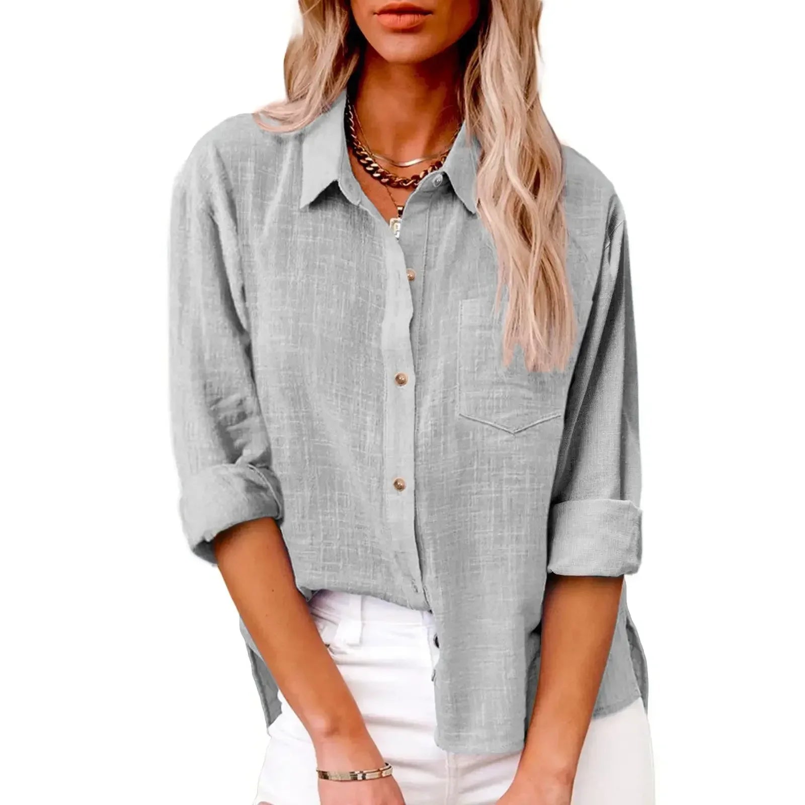 Women’s Solid Casual Long Sleeve - Jeglowstore