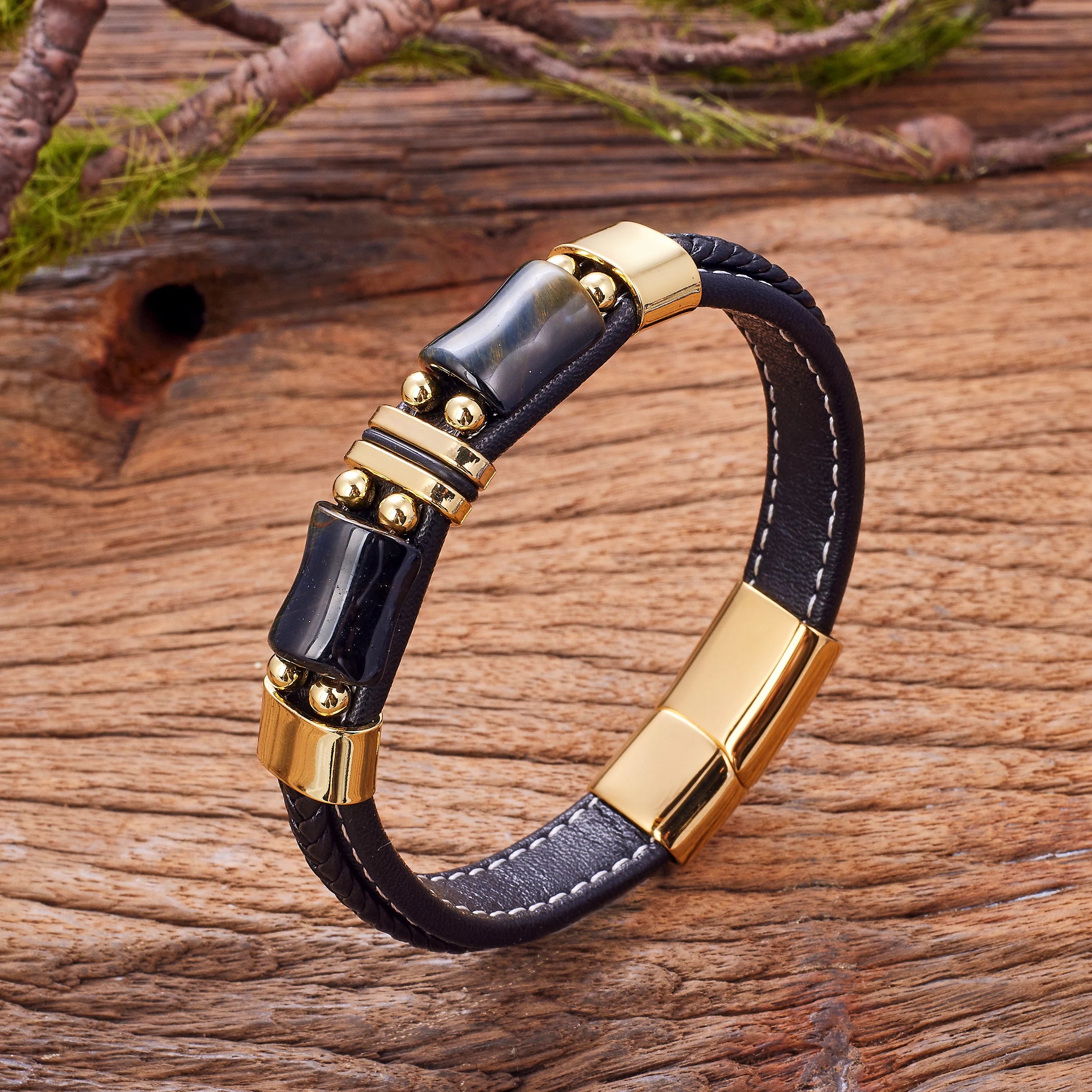 Geometric Tiger Eye Men’s Bracelet - Jeglowstore