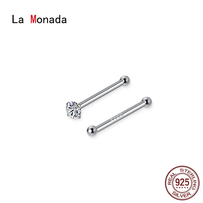 La Monada Fake Diamond Womens Earrings Silver 999 Keep Ear Piercing 999 Silver Earrings For Women Ball Silver Stud Earrings Girl - Jeglowstore