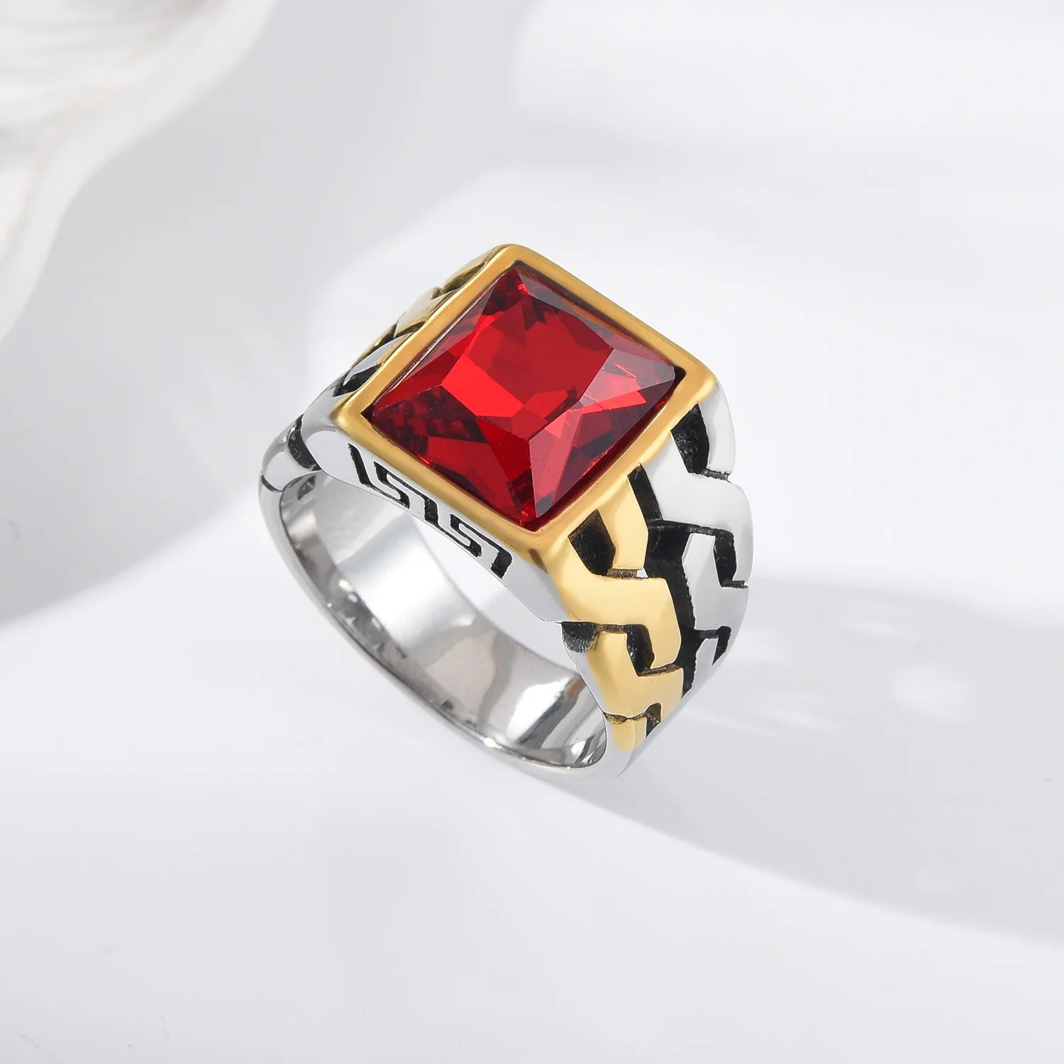A3506 Gold plating Men's High Quality 316LStainless Steel Onyx Watchband Rings Classic Fashion Trend Jewelry Product - Jeglowstore