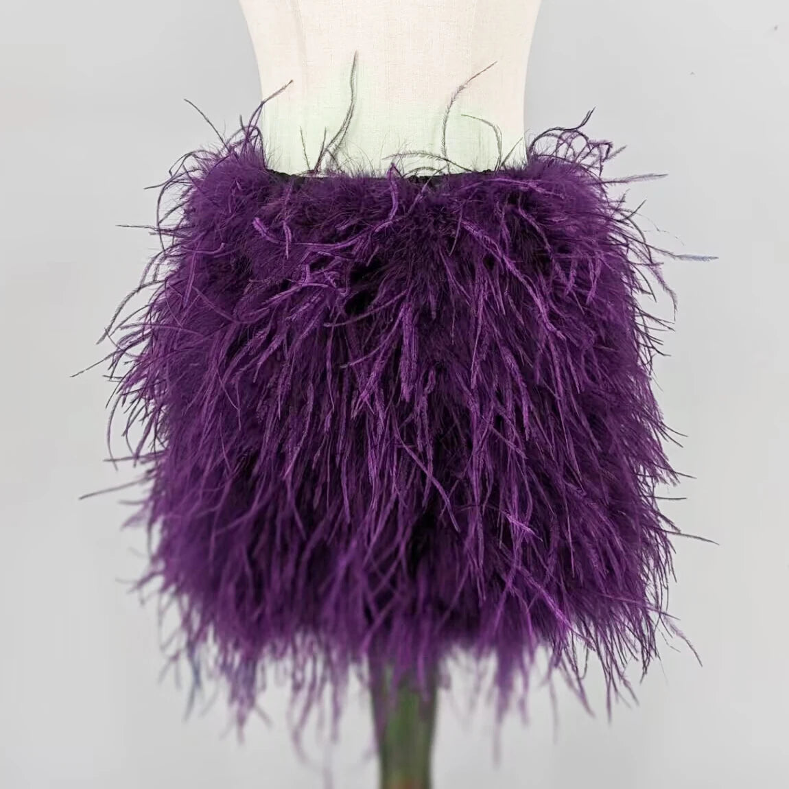 Ostrich Feather Mini Skirt - Jeglowstore