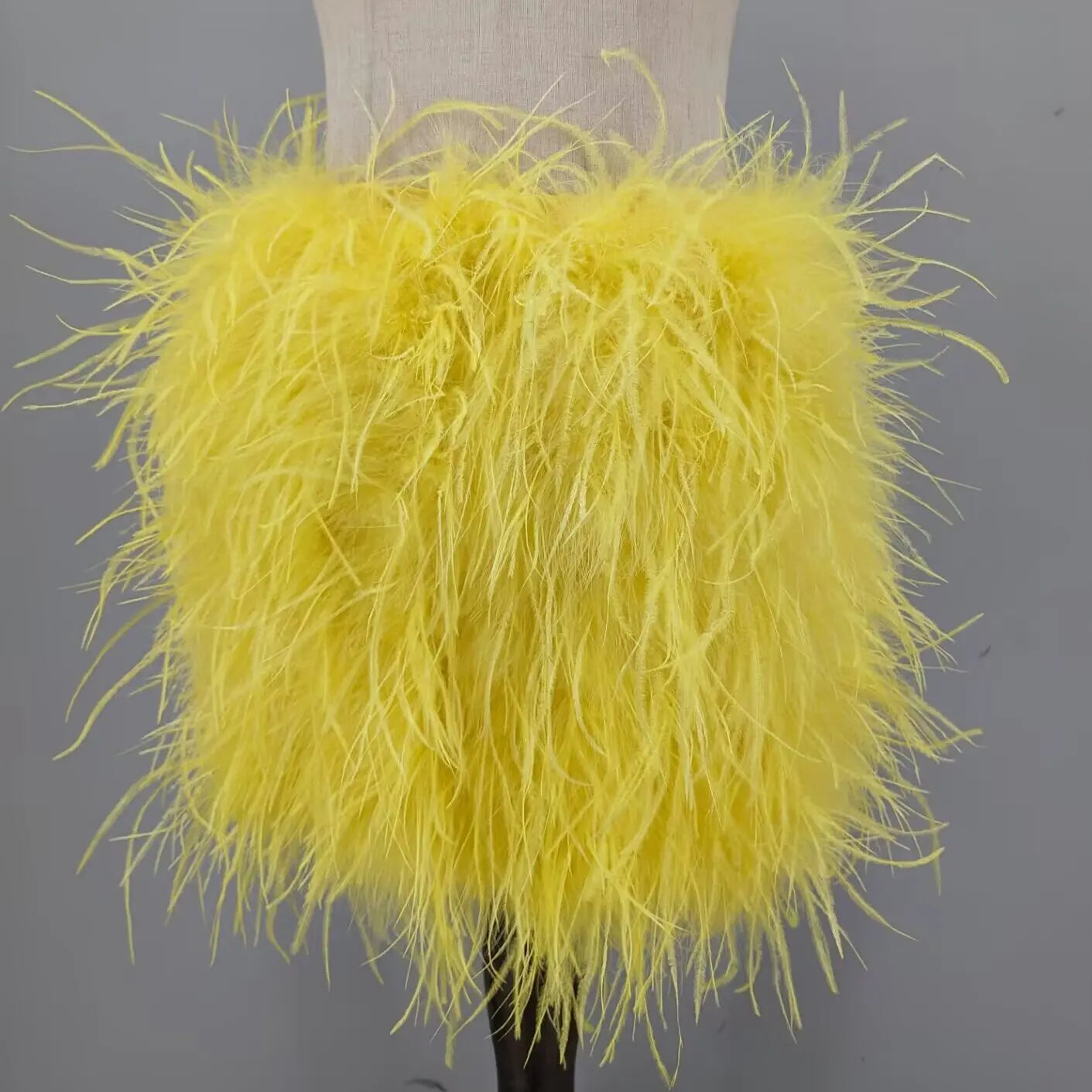 Ostrich Feather Mini Skirt - Jeglowstore
