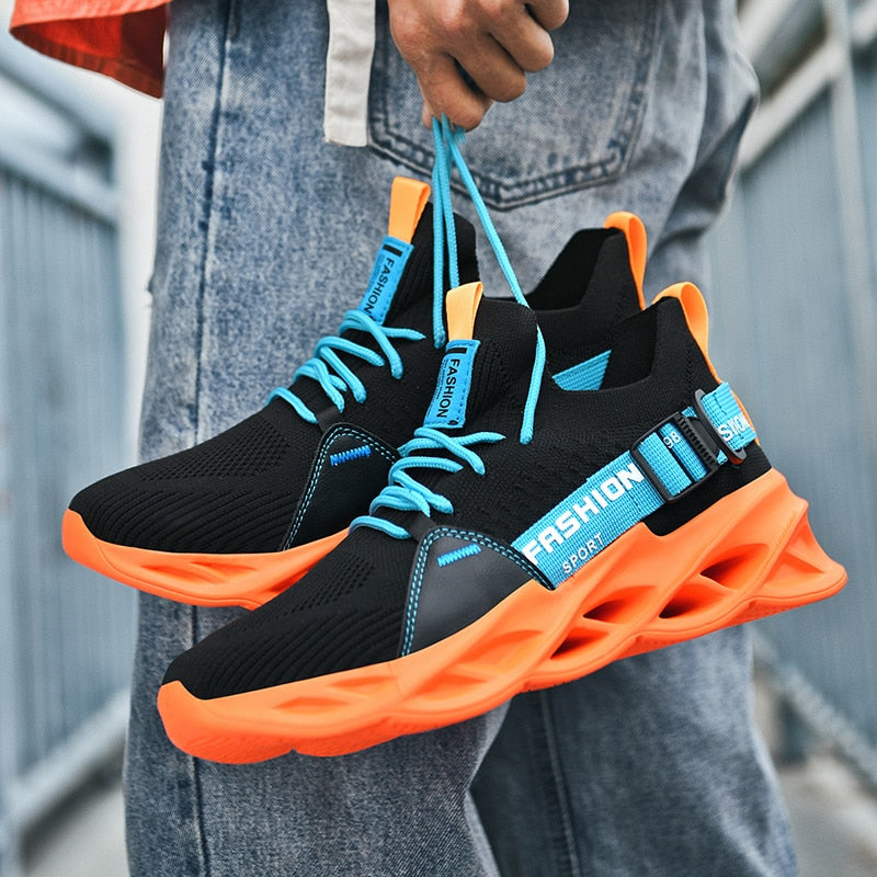 Sneakers Men Mesh Breathable Running Sport Shoes Unisex Light Soft Thick Sole Hole Couple Shoes Athletic Sneakers Women Shoes