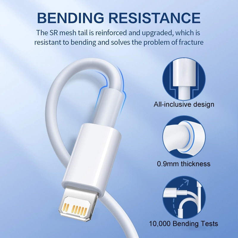 For Apple Original USB Cable For iPhone 13 12 11 Pro Max USB Fast Charger Cable XR X XS 8 7 Plus SE Charge Wire Cord Accessories