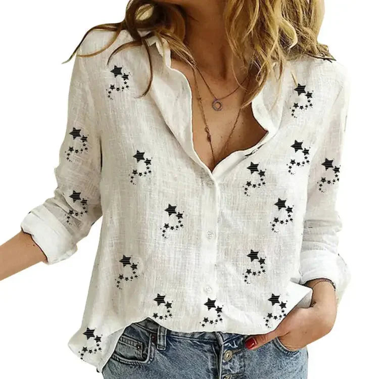 Women’s Spring Autumn Linen Shirt - Jeglowstore