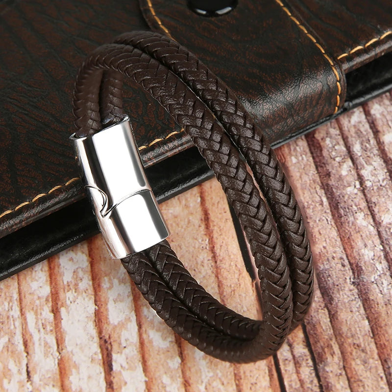 Genuine Leather Double Layer Bracelet - Jeglowstore