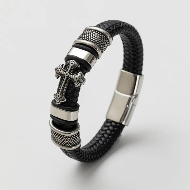 Business Style Leather Men’s Bracelet - Jeglowstore