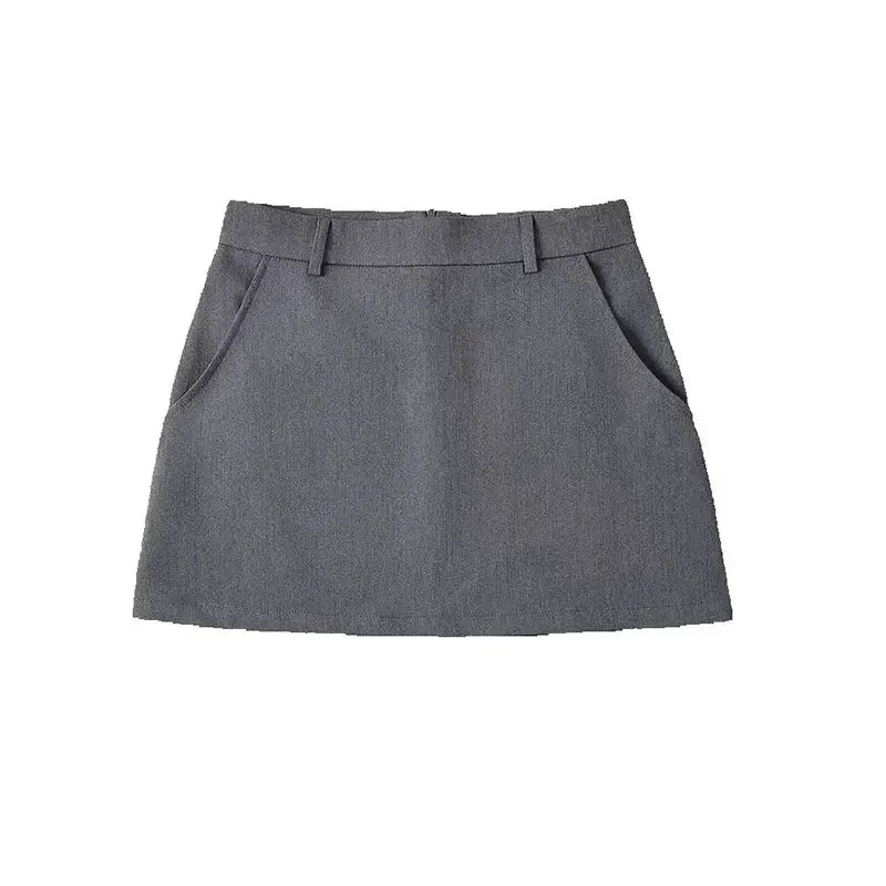 High Waist A-Line Mini Skirt Back Zipper - Jeglowstore