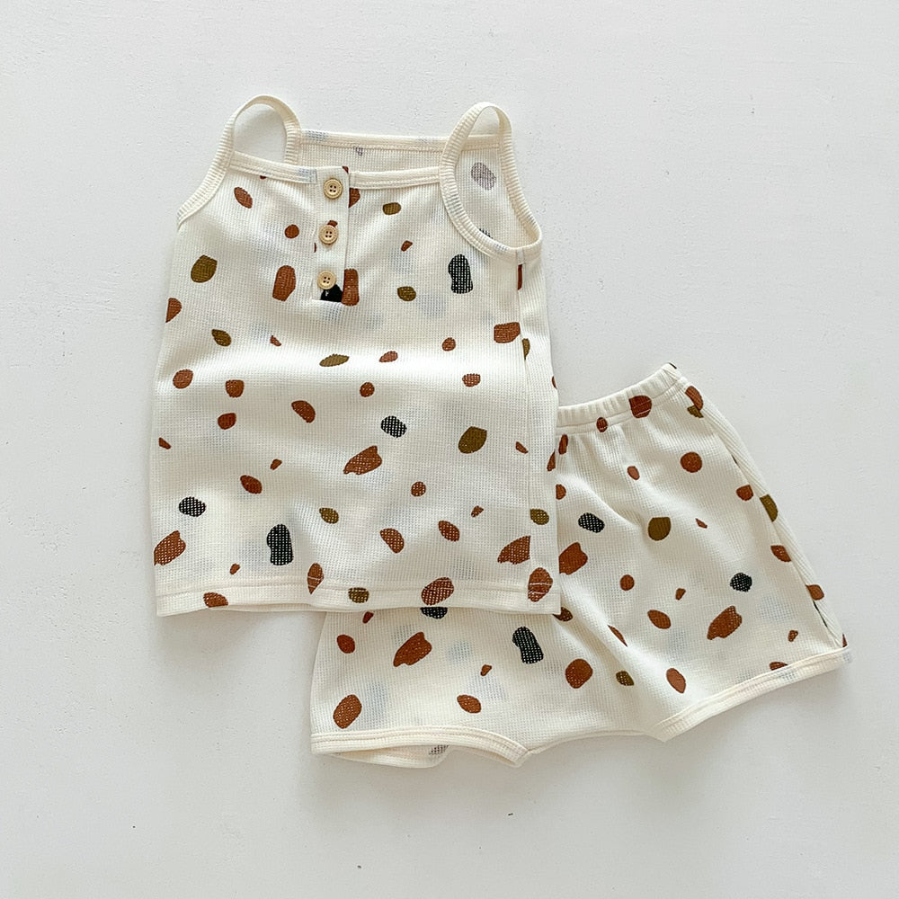 2pcs Baby Boys Girls Outfits Sets Summer Fashion Short Sleeve Kids T-shirts + Shorts Cotton Baby  Clothing