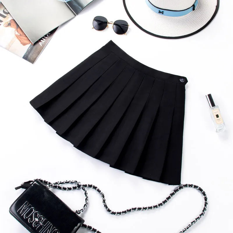 High Waist Plaid Pleated Mini Skirt with Zipper - Jeglowstore