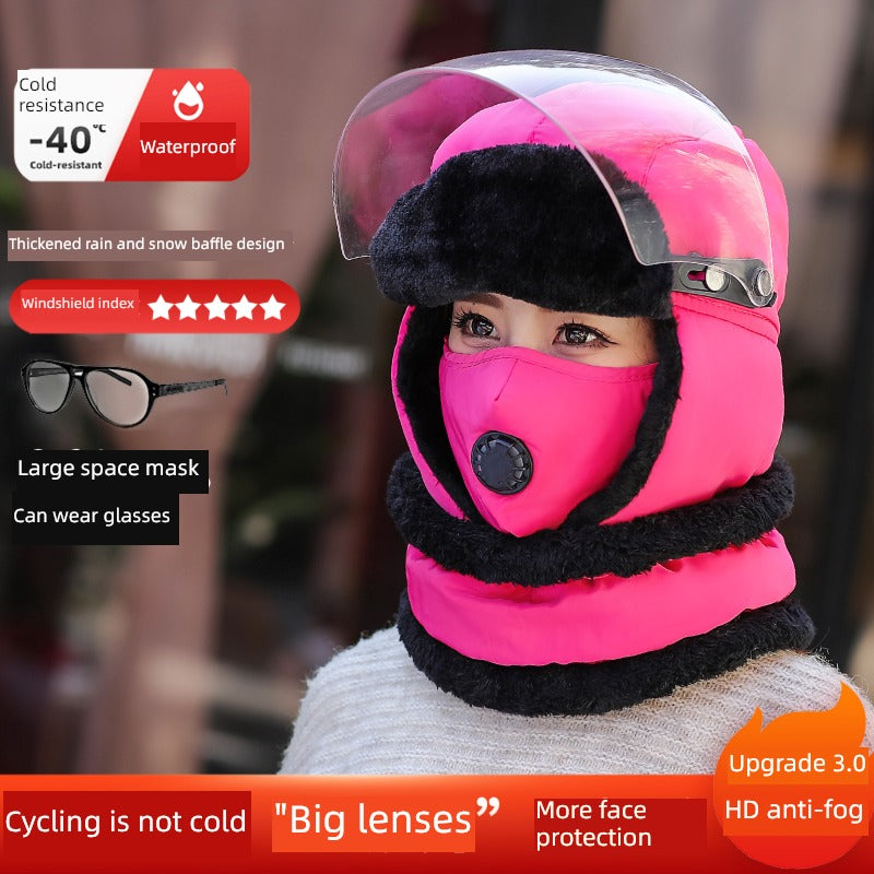 Women's Winter Cold-Proof Cycling Warm Artifact Eye Protection Hat - Jeglowstore
