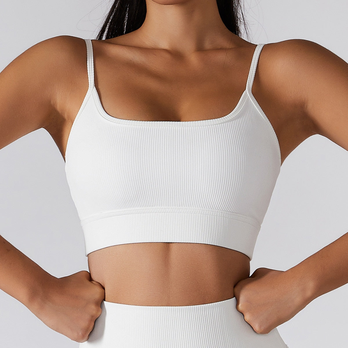 Seamless Women Yoga Set Workout Sportswear Gym Clothing Ribbed Fitness Long Sleeve Crop Top High Waist Leggings Sports Suits