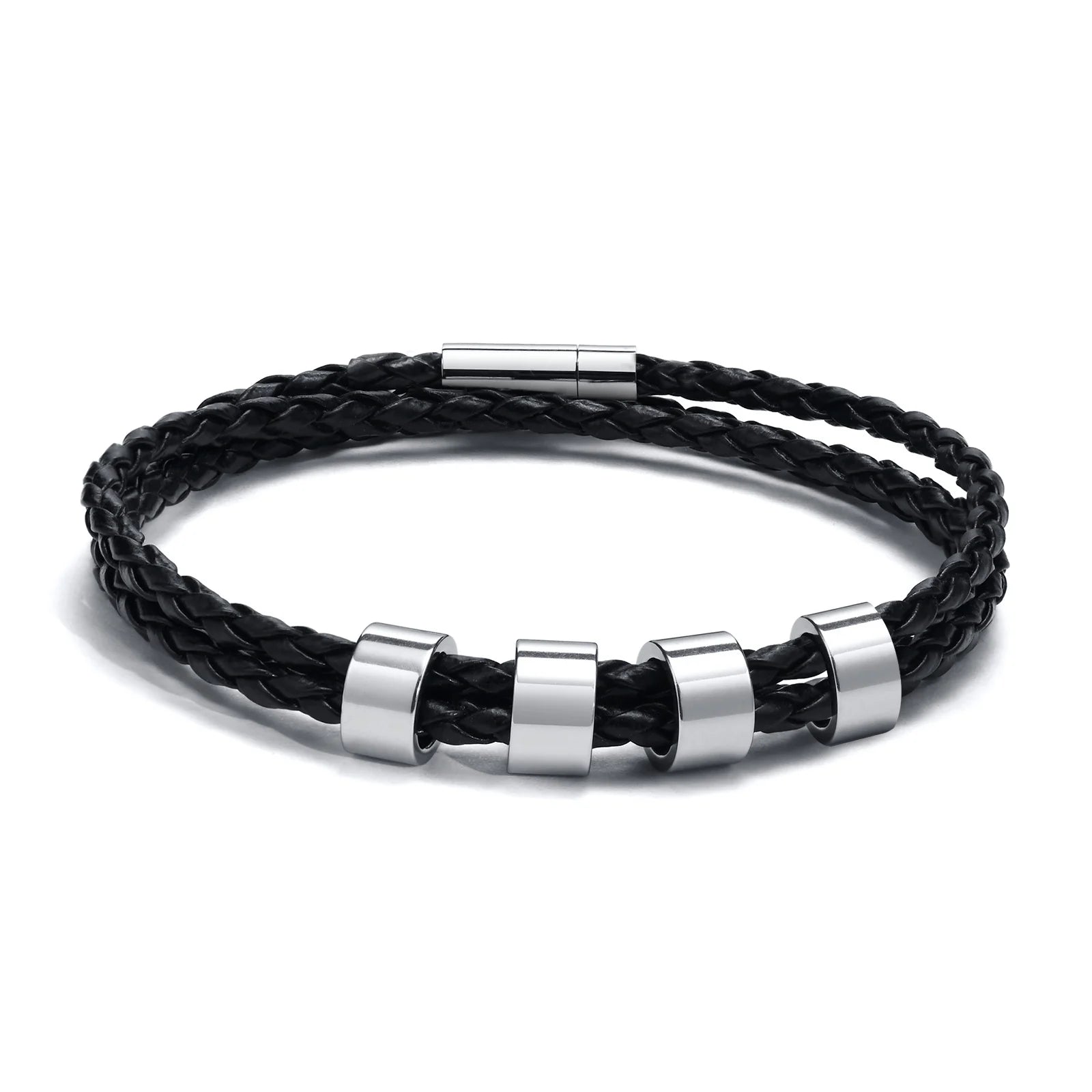 Custom Name Braided Leather Men’s Bracelet - Jeglowstore
