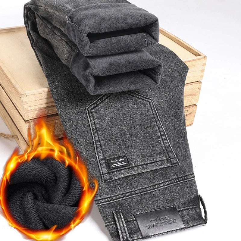 Men’s Warm Fleece Denim Pants - Jeglowstore