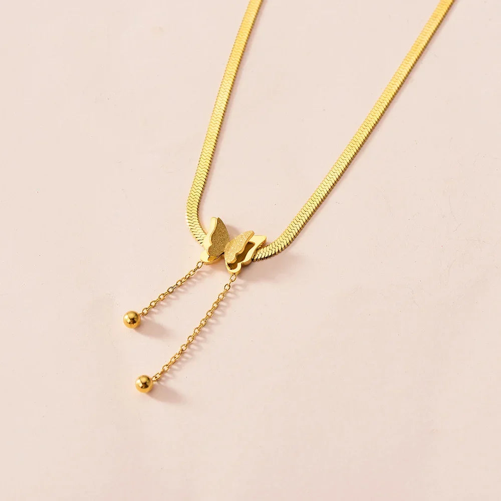 Vintage Gold Butterfly Choker Necklace - Jeglowstore