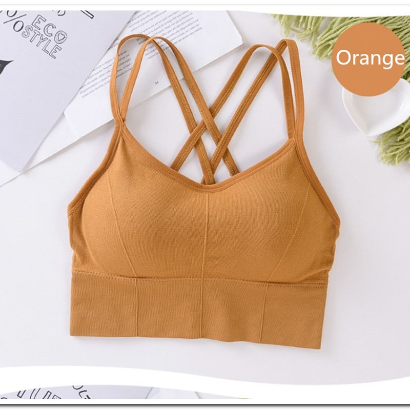 Fitness Sports Bra Women Shockproof Sexy High-Intensity Yoga Bra Bralette Running Gym Vest Cotton Underwear Fashion Beauty Back