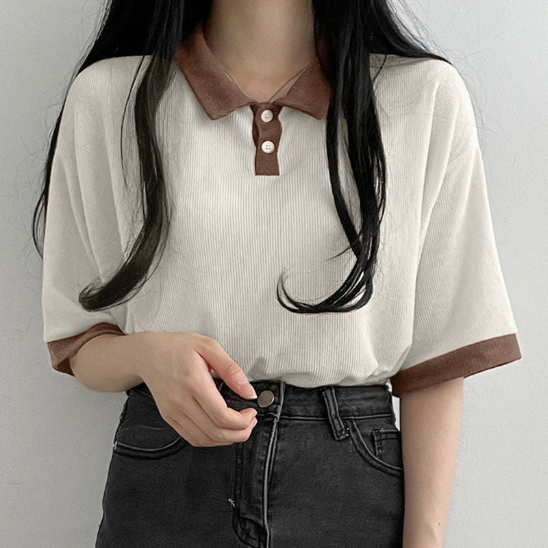 Yasuk Casual Polo T-Shirt Female Pullover