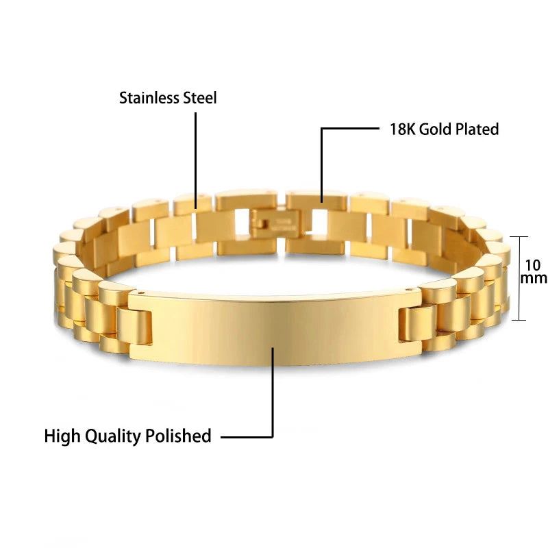 Personalized Stainless Steel ID Bracelet - Jeglowstore