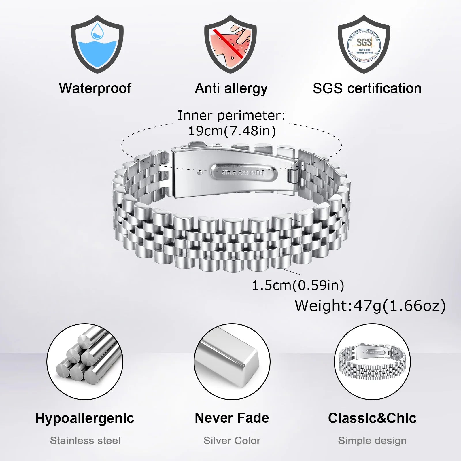 Men’s Business Style Steel Bracelet - Jeglowstore