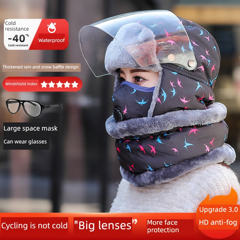 Women's Winter Cold-Proof Cycling Warm Artifact Eye Protection Hat - Jeglowstore
