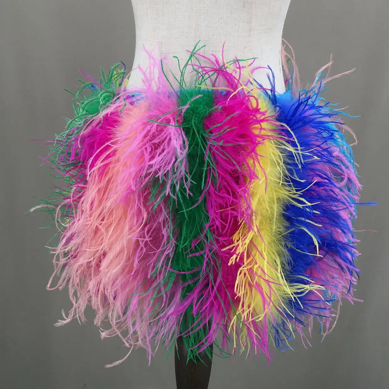Ostrich Feather Mini Skirt - Jeglowstore