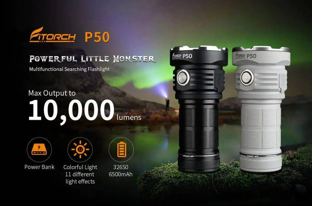 Fitorch P50 10000 Lumens Searchlight Flashlight Big Torch