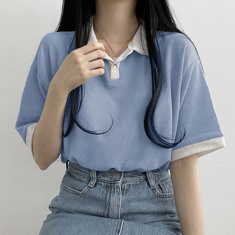 Yasuk Casual Polo T-Shirt Female Pullover
