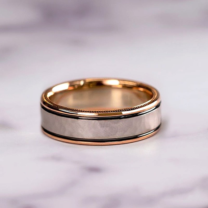 CAOSHI Trendy Female Wedding Bands with Two Tone Design Fashionable Design Engagement Ceremony Accessories Promise Jewelry Gift