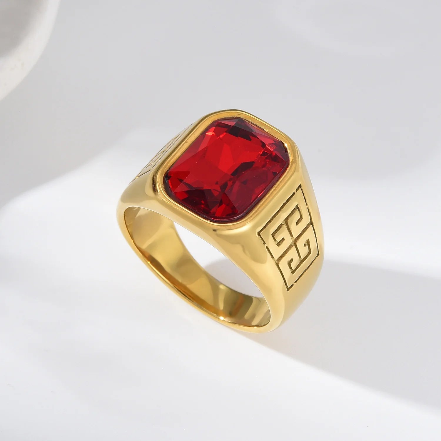 Onyx Gemstone Stainless Steel Ring - Jeglowstore