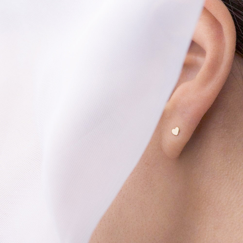 Small Heart Stainless Steel Stud Earrings for Women Girl Not Fade Gold Color Tiny Earrings Korea Fashion Jewelry Piercing Ear