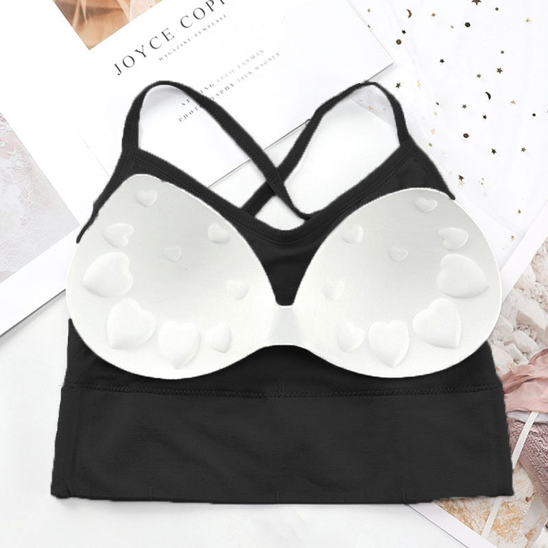 Women Cross Strap Sports Bra Top Women Push Up Sport Bra Yoga Gym Crop Top Brassiere Fitness Top Sport Bra Breathable Bras