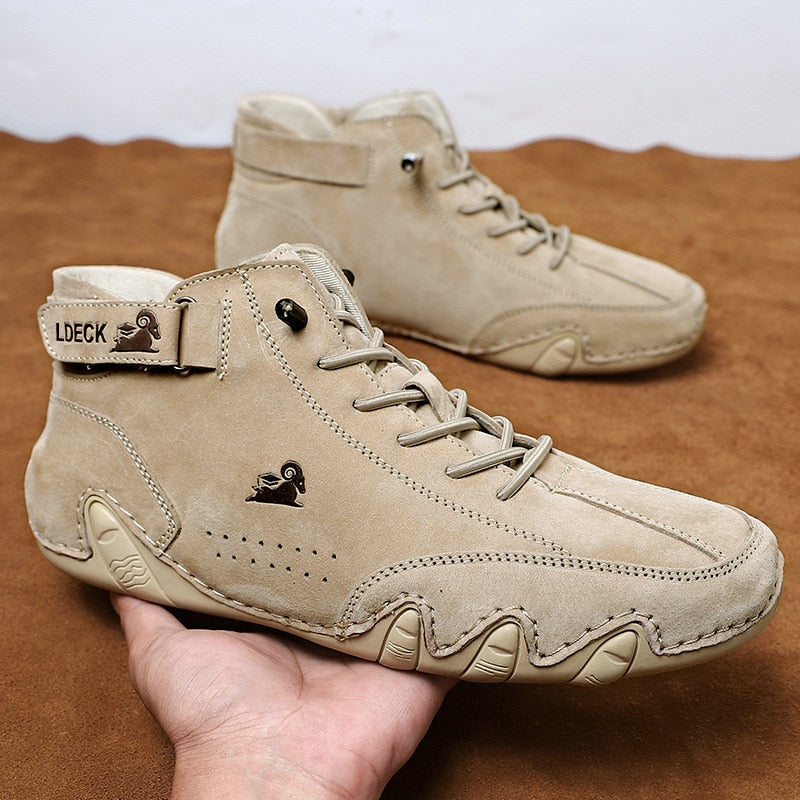 Genuine Leather Boots Men Winter Shoes 2022 Waterproof Boots for Men High Top Sneakers Luxury Footwear Casual Motorcycle Boots