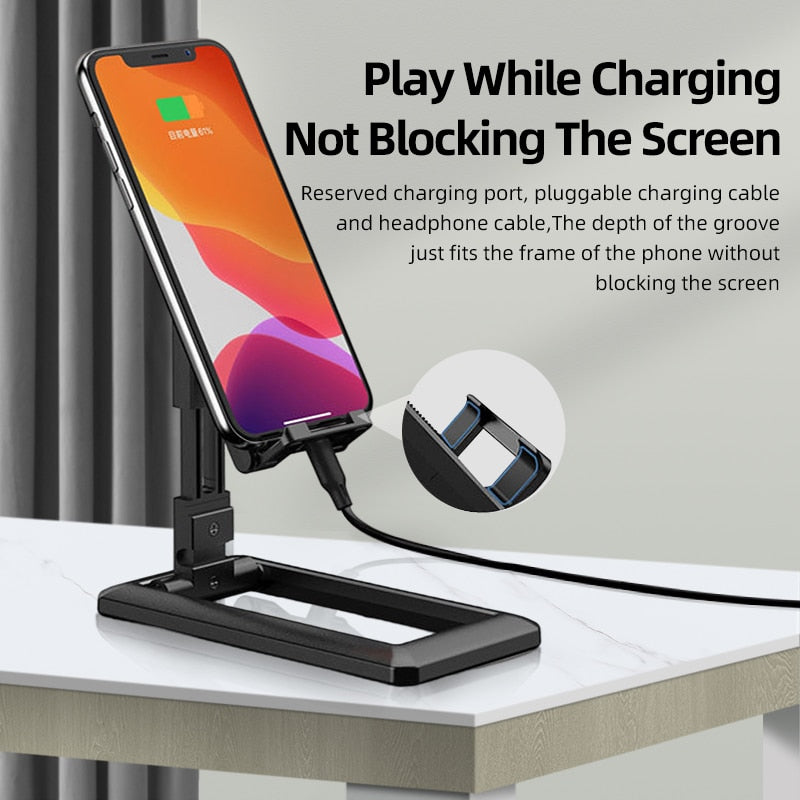 Desktop adjustable mobile phone stand, multi angle universal foldable stand for iPad tablet iPhone Samsung Smart