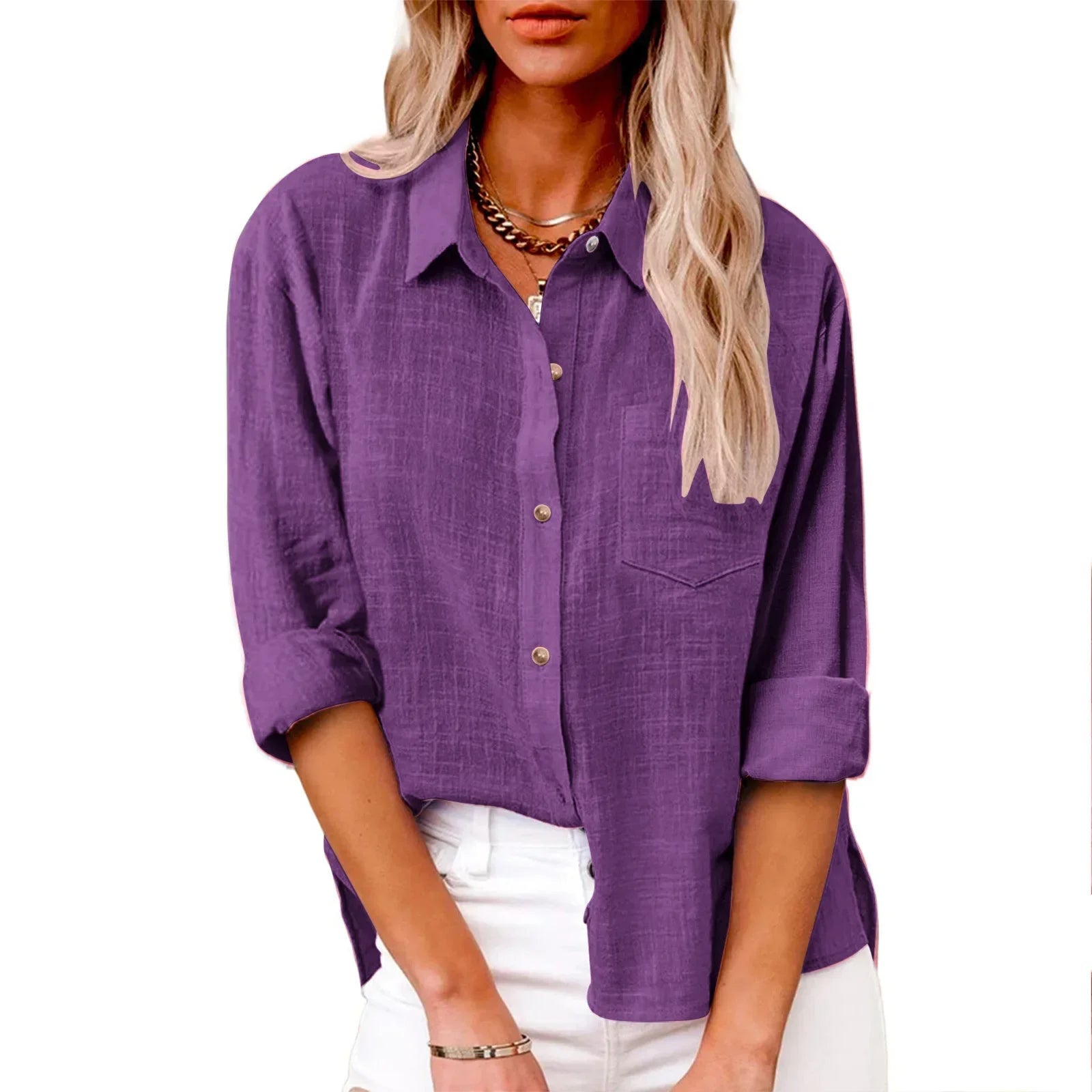 Women’s Solid Casual Long Sleeve - Jeglowstore