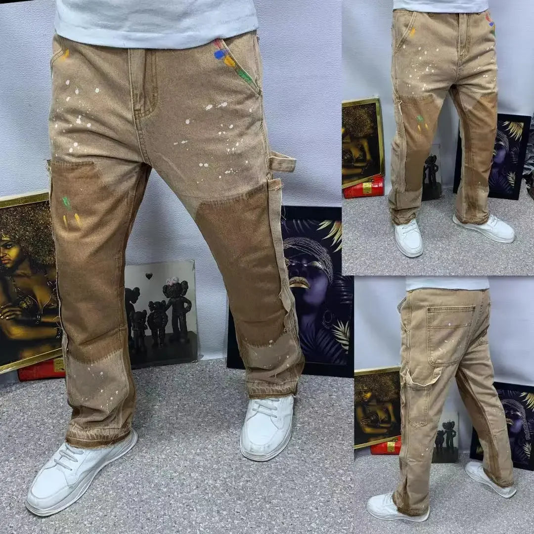 Distressed Vintage Men’s Denim Jeans - Jeglowstore