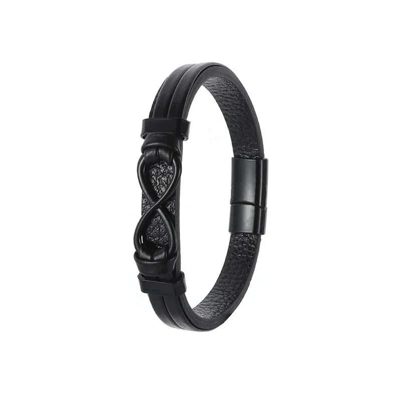 Men’s Handmade Leather Infinity Bracelet - Jeglowstore
