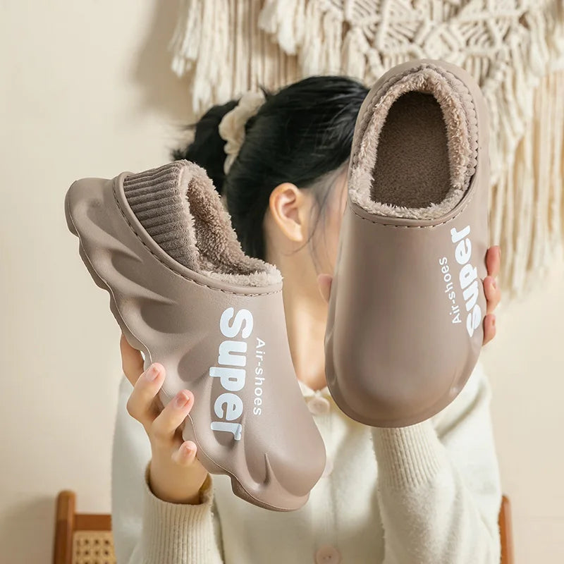 Winter Cotton Plush Indoor Outdoor Slippers - Jeglowstore