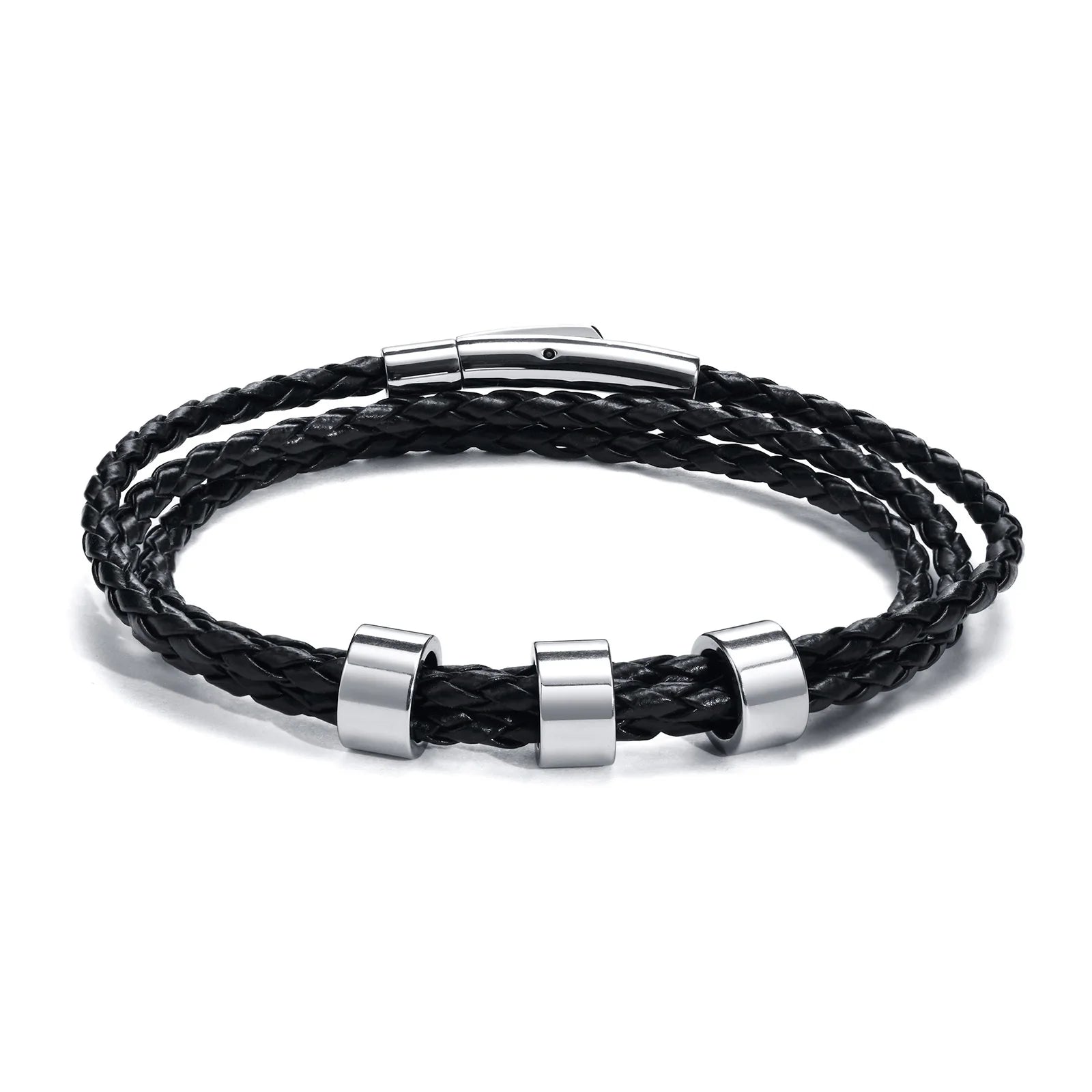 Custom Name Braided Leather Men’s Bracelet - Jeglowstore