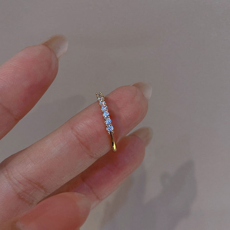 New Fashion Weave Crystal Heart Shaped Cute Wedding band Rings For Women Gold Color Engagement Female Party Ring Gift Jewerly