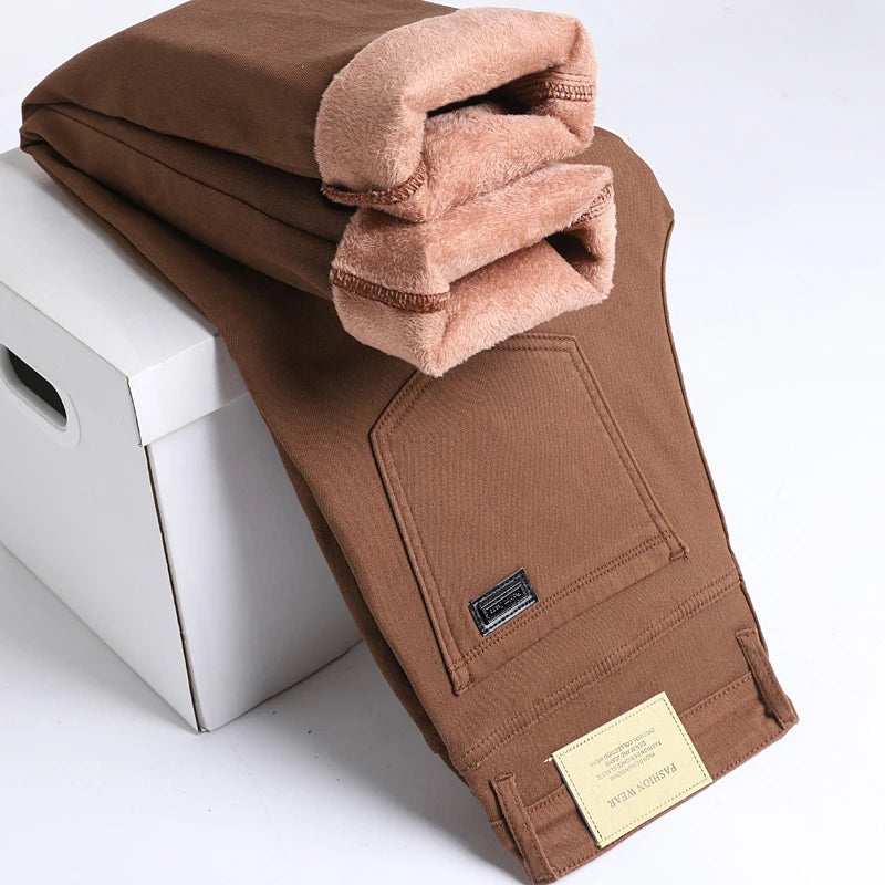 Men’s Winter Fleece Lined Jeans - Jeglowstore