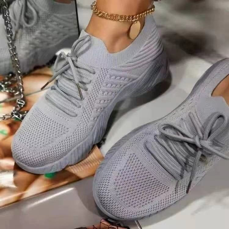 Mesh Breathable Women Casual Sneakers Lace-up Vulcanized - Jeglowstore