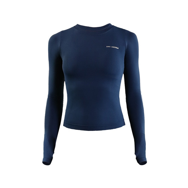 Women's Long Sleeve Top Yoga Shirts Running T-Shirt Workout Fitness Gym Sports Top Training Crop Top Solidcolor лонгслив женский