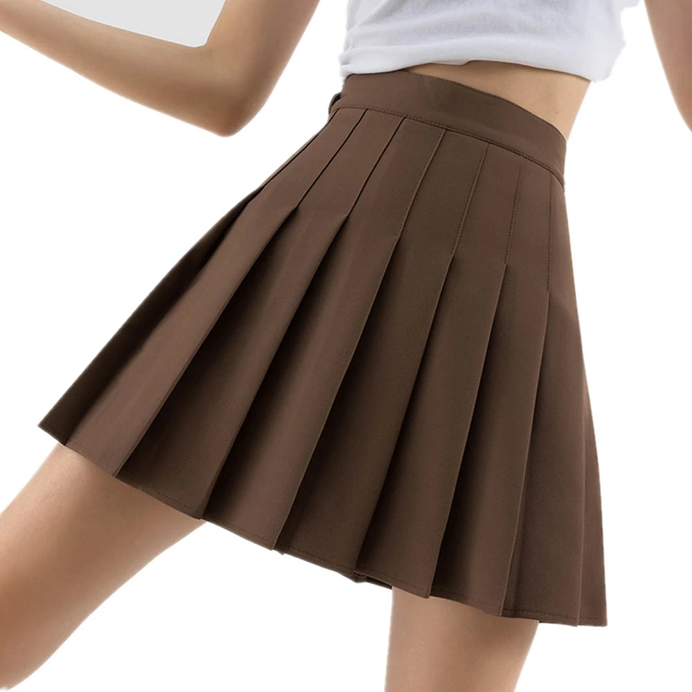 High Waist Plaid Pleated Mini Skirt with Zipper - Jeglowstore