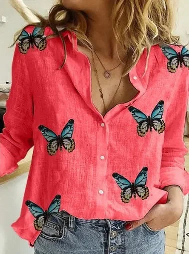 Women’s Spring Autumn Linen Shirt - Jeglowstore