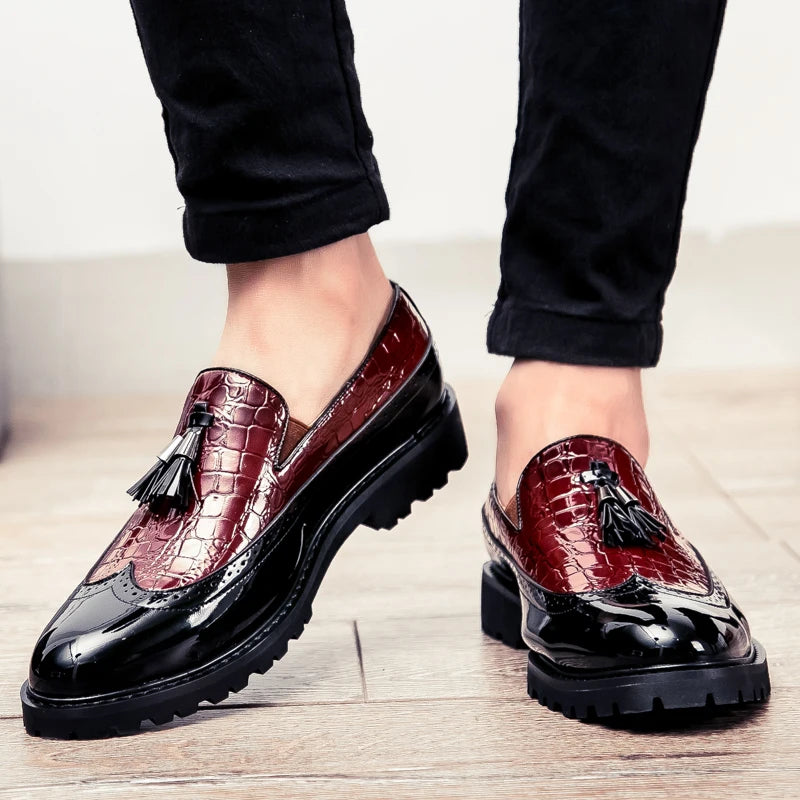 Men’s Business Casual Croc Print Shoes - Jeglowstore