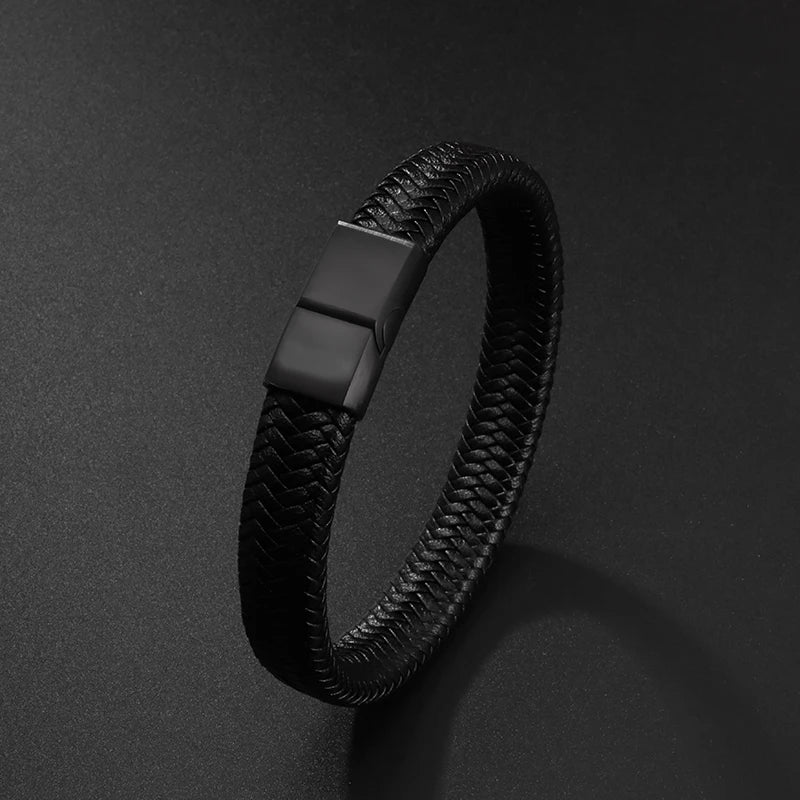Business Style Leather Men’s Bracelet - Jeglowstore