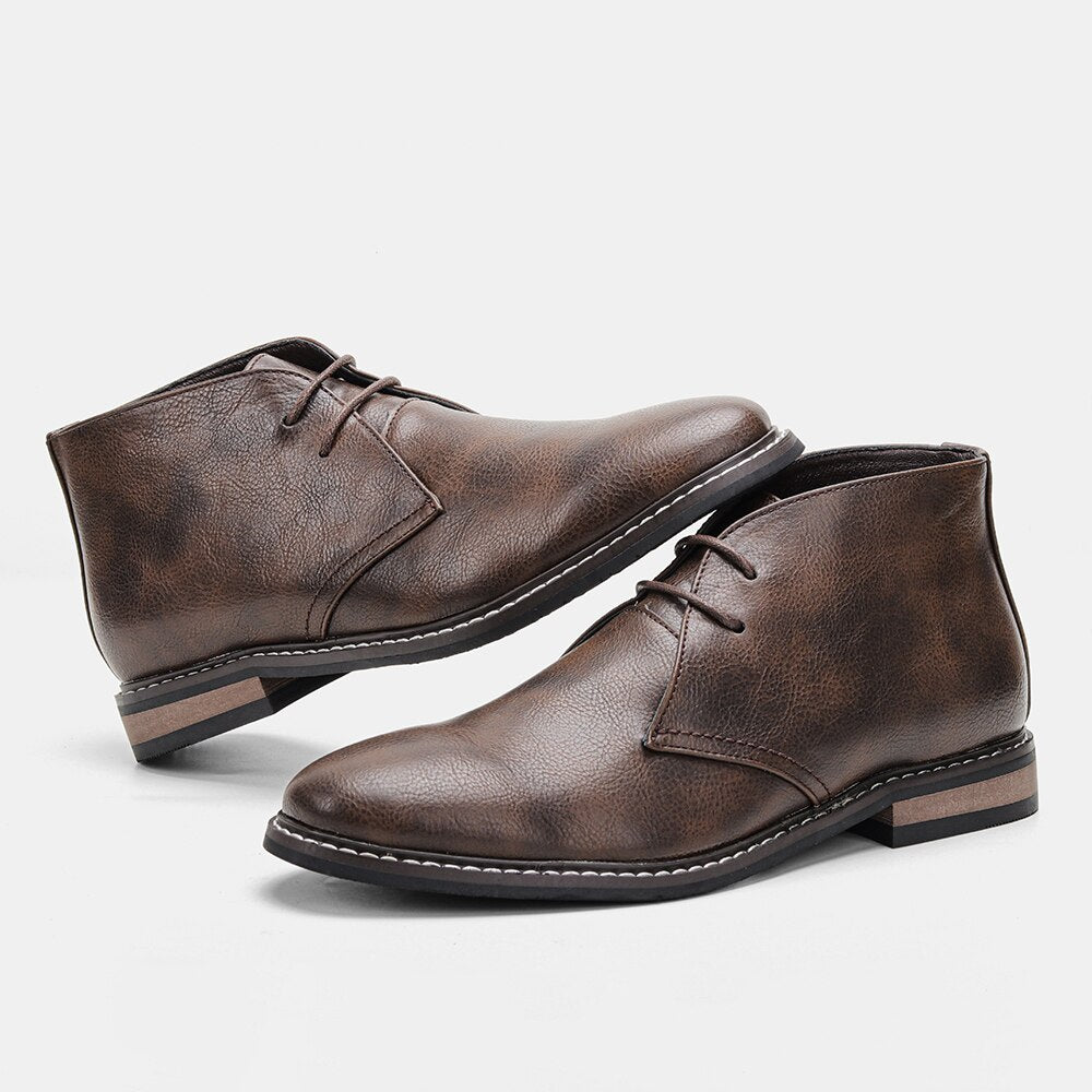 Size 39-46 Retro Desert Boots Brand Men's Leather Boots Comfortable Ankle Boots For Men #KD581