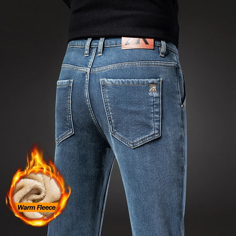 Men’s Thickened Winter Denim Trousers - Jeglowstore